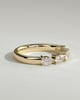Narissa - Pear East West Accent Stone with Closed Basket Setting Wedding Ring - 18k Yellow Gold