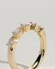 Narissa - Pear East West Accent Stone with Closed Basket Setting Wedding Ring - 18k Yellow Gold