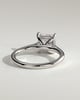 Natalie  Cathedral Princess Solitaire with Hidden Halo - 18k White Gold