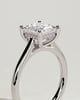 Natalie  Cathedral Princess Solitaire with Hidden Halo - 18k White Gold
