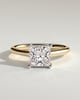 Natalie  Cathedral Princess Solitaire with Hidden Halo - 18k Yellow Gold / 18k White Gold