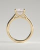 Natalie  Cathedral Princess Solitaire with Hidden Halo - 18k Yellow Gold