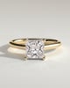 Natalie  Cathedral Princess Solitaire with Hidden Halo - 18k Yellow Gold