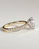 Neha  Heart Solitaire with Pave - 18k Yellow Gold / 18k White Gold