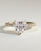 Neha  Heart Solitaire with Pave - 18k Yellow Gold