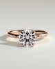 Nekija - 4 Claw Round Solitaire with Accent Stones - 18k Rose Gold