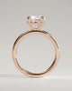 Nekija - 4 Claw Round Solitaire with Accent Stones - 18k Rose Gold