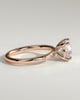 Nekija - 4 Claw Round Solitaire with Accent Stones - 18k Rose Gold