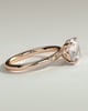 Nekija - 4 Claw Round Solitaire with Accent Stones - 18k Rose Gold
