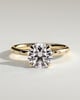 Nekija - 4 Claw Round Solitaire with Accent Stones - 18k Yellow Gold