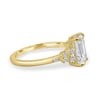 Nellie - Emerald Solitaire with Clustered Round Accent Stones - 18k Yellow Gold
