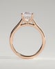 Nia - 4 Claw Asscher Solitaire with Hidden Halo - 18k Rose Gold