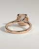 Nicole - 4 Claw Cushion Cut Halo with Pav - 18k Rose Gold