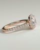 Nicole - 4 Claw Cushion Cut Halo with Pav - 18k Rose Gold