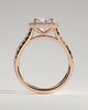 Nicole - 4 Claw Cushion Cut Halo with Pav - 18k Rose Gold