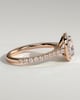 Nicole - 4 Claw Cushion Cut Halo with Pav - 18k Rose Gold
