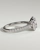 Nicole - 4 Claw Cushion Cut Halo with Pav - 18k White Gold