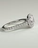 Nicole - 4 Claw Cushion Cut Halo with Pav - 18k White Gold
