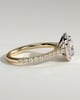 Nicole - 4 Claw Cushion Cut Halo with Pav - 18k Yellow Gold / 18k White Gold