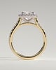Nicole - 4 Claw Cushion Cut Halo with Pav - 18k Yellow Gold / 18k White Gold