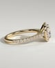 Nicole - 4 Claw Cushion Cut Halo with Pav - 18k Yellow Gold