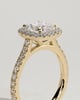 Nicole - 4 Claw Cushion Cut Halo with Pav - 18k Yellow Gold