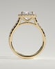 Nicole - 4 Claw Cushion Cut Halo with Pav - 18k Yellow Gold