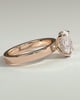 Nikita - Oval 4 Claw Solitaire with Flat Cigar Band and Hidden Halo Engagement Ring - 18k Rose Gold High Setting