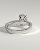 Nikita - Oval 4 Claw Solitaire with Flat Cigar Band and Hidden Halo Engagement Ring - 18k White Gold High Setting