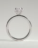 Nikita - Oval 4 Claw Solitaire with Flat Cigar Band and Hidden Halo Engagement Ring - 18k White Gold High Setting