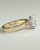 Nikita - Oval 4 Claw Solitaire with Flat Cigar Band and Hidden Halo Engagement Ring - 18k Yellow Gold / 18k White Gold High Setting