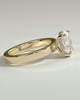 Nikita - Oval 4 Claw Solitaire with Flat Cigar Band and Hidden Halo Engagement Ring - 18k Yellow Gold High Setting