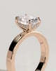 Nikita - Oval Flat Cigar Band Solitaire with Hidden Halo - 18k Rose Gold