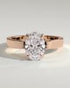 Nikita - Oval Flat Cigar Band Solitaire with Hidden Halo - 18k Rose Gold