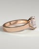 Nikita - Oval Flat Cigar Band Solitaire with Hidden Halo - 18k Rose Gold