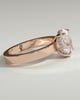 Nikita - Oval Flat Cigar Band Solitaire with Hidden Halo - 18k Rose Gold