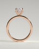 Nikita - Oval Flat Cigar Band Solitaire with Hidden Halo - 18k Rose Gold