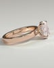 Nikita - Oval Flat Cigar Band Solitaire with Hidden Halo - 18k Rose Gold