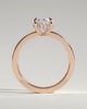 Nikita - Oval Flat Cigar Band Solitaire with Hidden Halo - 18k Rose Gold