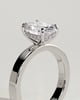 Nikita - Oval Flat Cigar Band Solitaire with Hidden Halo - 18k White Gold