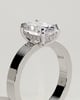 Nikita - Oval Flat Cigar Band Solitaire with Hidden Halo - 18k White Gold