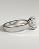 Nikita - Oval Flat Cigar Band Solitaire with Hidden Halo - 18k White Gold