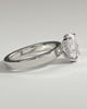 Nikita - Oval Flat Cigar Band Solitaire with Hidden Halo - 18k White Gold