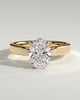 Nikita - Oval Flat Cigar Band Solitaire with Hidden Halo - 18k Yellow Gold