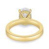Nikita - Oval Flat Cigar Band Solitaire with Hidden Halo - 18k Yellow Gold