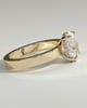 Nikita - Oval Flat Cigar Band Solitaire with Hidden Halo - 18k Yellow Gold
