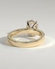 Nikita - Oval Flat Cigar Band Solitaire with Hidden Halo - 18k Yellow Gold