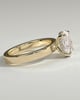 Nikita - Oval Flat Cigar Band Solitaire with Hidden Halo - 18k Yellow Gold