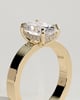 Nikita - Oval Flat Cigar Band Solitaire with Hidden Halo - 18k Yellow Gold