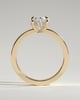 Nikita - Oval Flat Cigar Band Solitaire with Hidden Halo - 18k Yellow Gold